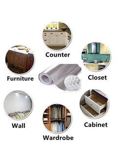 Excefore Cabinet kitchen Oil-proof Wallpaper Stickers,High Temperature Cooktop Anti-smoke Tile Wall Stickers Self Adhesive thick Aluminum Foil tin Foil (60CM*500CM)  - Image 5