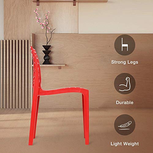 RW REST WELL Web Designer Plastic Outdoor Chair (Red, Set of 2) - Image 4