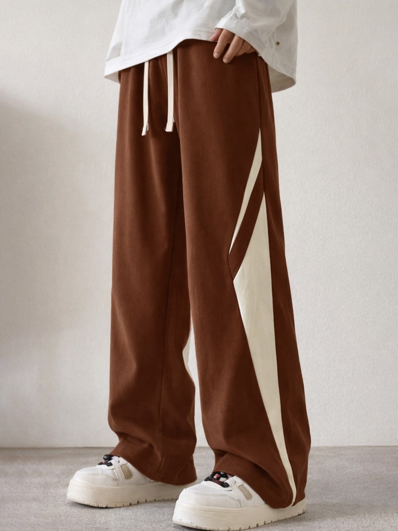 Maniac Mens Colorblock Brown and Biscuit Baggy Fit Cotton Trackpant - Image 1