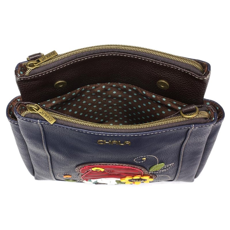 CHALA Merry Messenger RFID Protected Women Faux Leather Shoulder Purse with Adjustable Crossbody Strap - Gnome - navy - Image 4