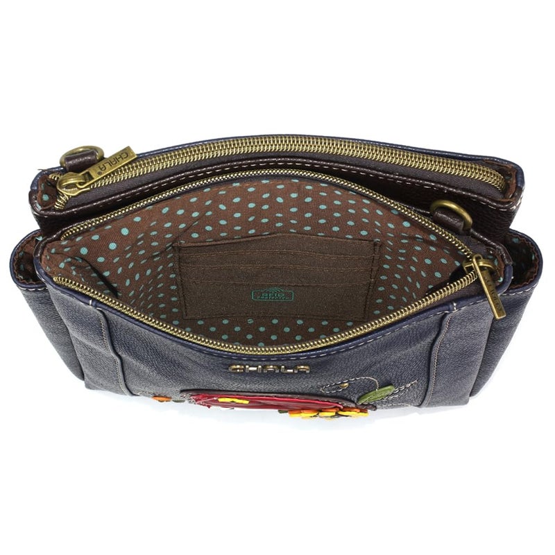 CHALA Merry Messenger RFID Protected Women Faux Leather Shoulder Purse with Adjustable Crossbody Strap - Gnome - navy - Image 5