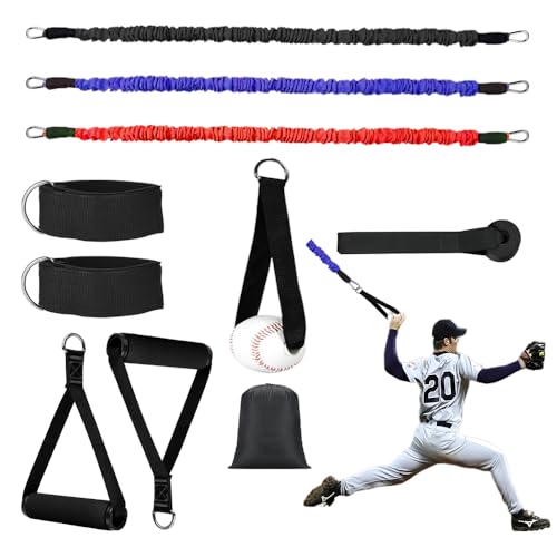 Davllin Baseball Resistance Trainer,Training Aid for Baseball Softball Pitchers,Interchangeable Grips to Build Arm Strength,Arm Bands for Players,Baseball Throwing Trainer,Great to Warm-Up - Image 1