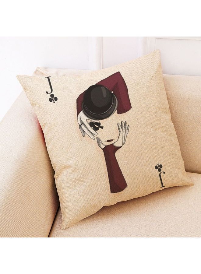 NIBEMINENT Decorative Cushion Cover Beige/Red/Black 45x45cm