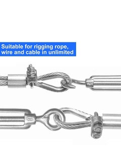 Excefore Wire Rope Accessory Set, 24pcs 304 Stainless Steel Cable Clamp Silver M2 Clip Clamp, Thimble, 2mm Aluminum Crimping Loop, for 1/8 inch  - Image 4