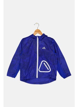 Adidas Kids Girl Sportswear Fit Long Sleeve Training Hoodie, Royal Blue/Black  - Image 1