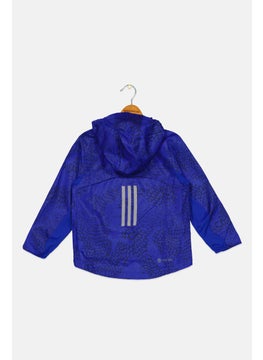 Adidas Kids Girl Sportswear Fit Long Sleeve Training Hoodie, Royal Blue/Black  - Image 2