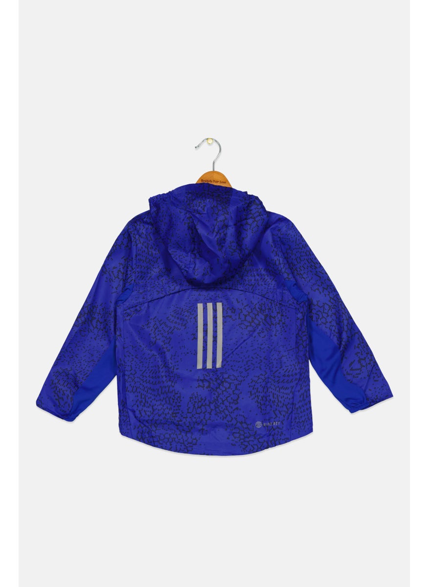 Adidas Kids Girl Sportswear Fit Long Sleeve Training Hoodie, Royal Blue/Black  - Image 2