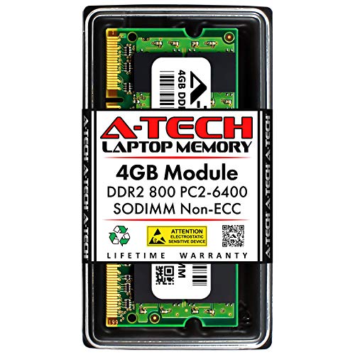 A-Tech 4GB DDR2 800MHz SODIMM PC2-6400 1.8V CL6 200-Pin Non-ECC Unbuffered Laptop RAM Memory Upgrade Module - Image 4