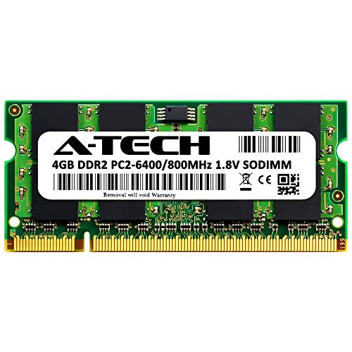 A-Tech 4GB DDR2 800MHz SODIMM PC2-6400 1.8V CL6 200-Pin Non-ECC Unbuffered Laptop RAM Memory Upgrade Module - Image 2