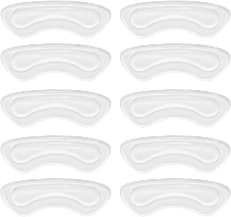 Heel Grips, Clear Shoe Heel Inserts, Heel Cushion Pads for Women Men Loose Shoes, 5 Pairs