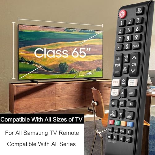 KPDP Compatible with Samsung tv Remote Control Universal Replacement Remote for Original Samsung LCD LED OLED QLED UHD HD Plasma 3D Smart Hub Television with Netflix and Prime Video Hotkeys - Image 2