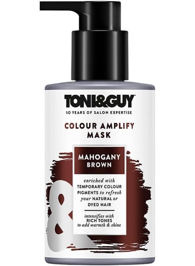 TONI&GUY Toni & Guy Mahogany Brown Shade Colour Hair Conditioning Mask with Temporary Colour Pigments, Argan Oil & UV Protection Filters 200 ml - Image 1
