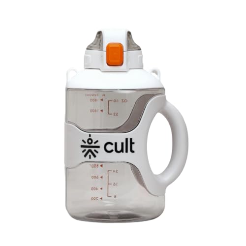 CULT Gallon Water Bottle 2.2 Litre for Men & Women – BPA-Free, Leakproof, Durable, Easy to Carry with Handle – Large Capacity Gym, Fitness, Sports & Outdoor Hydration Bottle – White - Image 1