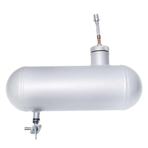 JMCHstore Side Aluminum Mini bike Gas Fuel Tank Cylinder 4x12 for Coleman Baja Montser Mega moto Predator Hemi non 212 Engine Massimo Axis RealTree Motovox Mototec Gas Bike Go Kart Parts Silver - Image 3