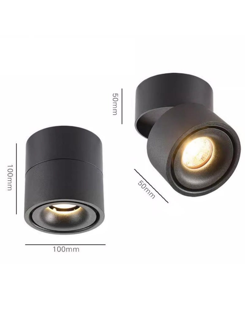 LED ضوء السقف قابل للتعديل اتجاهي أسود سطح شنت النازل COB 12W 4000K الألومنيوم Netural لمعرض المدخل عرض غرفة المعيشة - Image 5