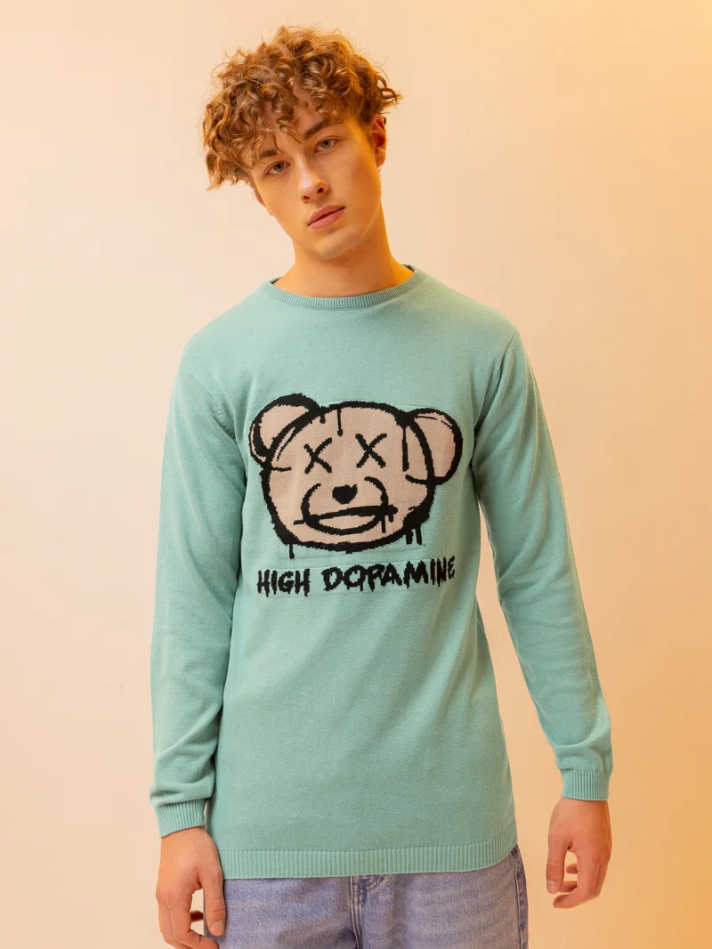 Beyoung High Dopamine Flat Knit Sweater for Men