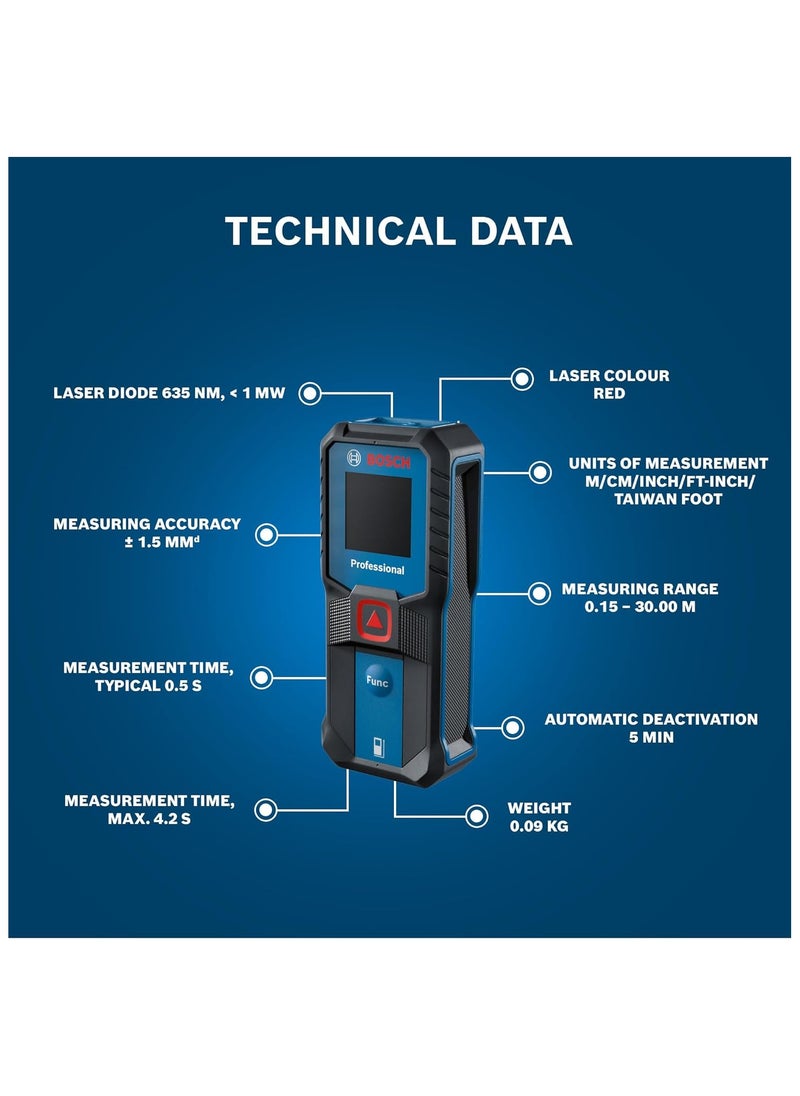 BOSCH Bosch Professional Laser Measure GLM 30-23 Laser Distance Measurer 30m Range  - Image 4