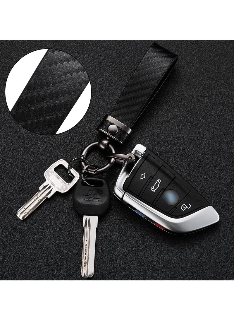 SYOSI - Carbon Fiber Style Car Keychain Microfiber Leather Key Chain Universal Chains for Fobs Men and Women - Image 1