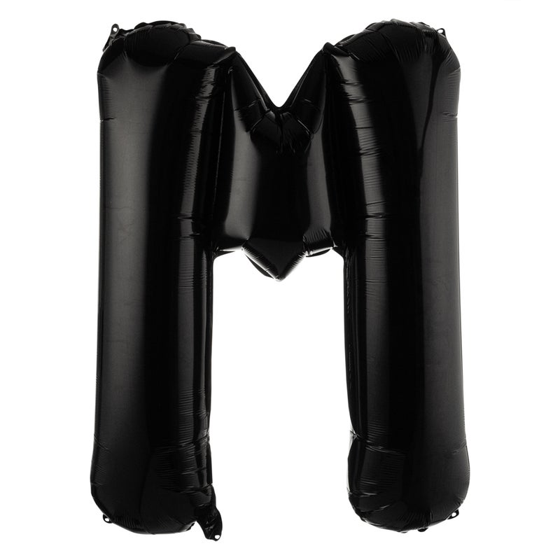 Restaurantware-Balloon 40 Inch Letter Balloon, 1 Large Alphabet Party Balloon - Letter M, Self-Sealing, Black Foil Mylar Balloon, Hanging Loop, Decoration For Birthday, Wedding, Or Graduation - Image 1