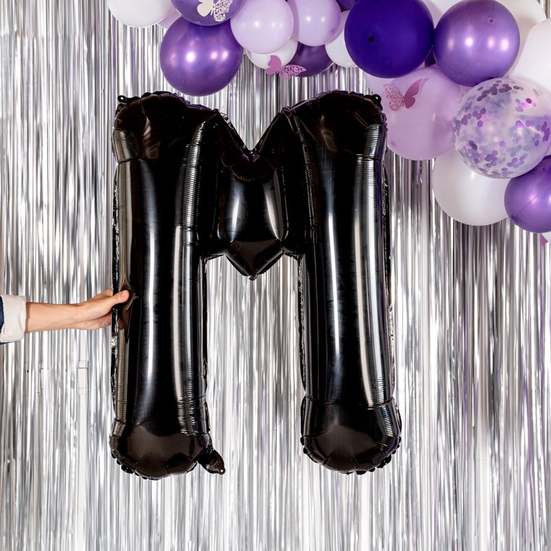 Restaurantware-Balloon 40 Inch Letter Balloon, 1 Large Alphabet Party Balloon - Letter M, Self-Sealing, Black Foil Mylar Balloon, Hanging Loop, Decoration For Birthday, Wedding, Or Graduation - Image 5