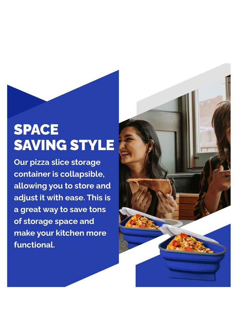 Y&D - Pizza Storage Container, Collapsible Silicone Space Saving Design and Adjustable Caddy, with Microwavable Trays, Microwave, & Dishwasher Safe - Image 1