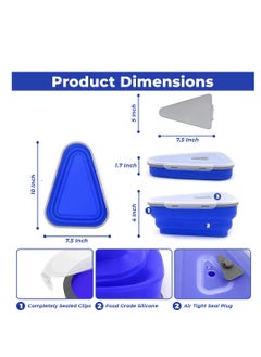 Y&D Pizza Storage Container, Collapsible Silicone Space Saving Design and Adjustable Caddy, with Microwavable Trays, Microwave, & Dishwasher Safe  - Image 3