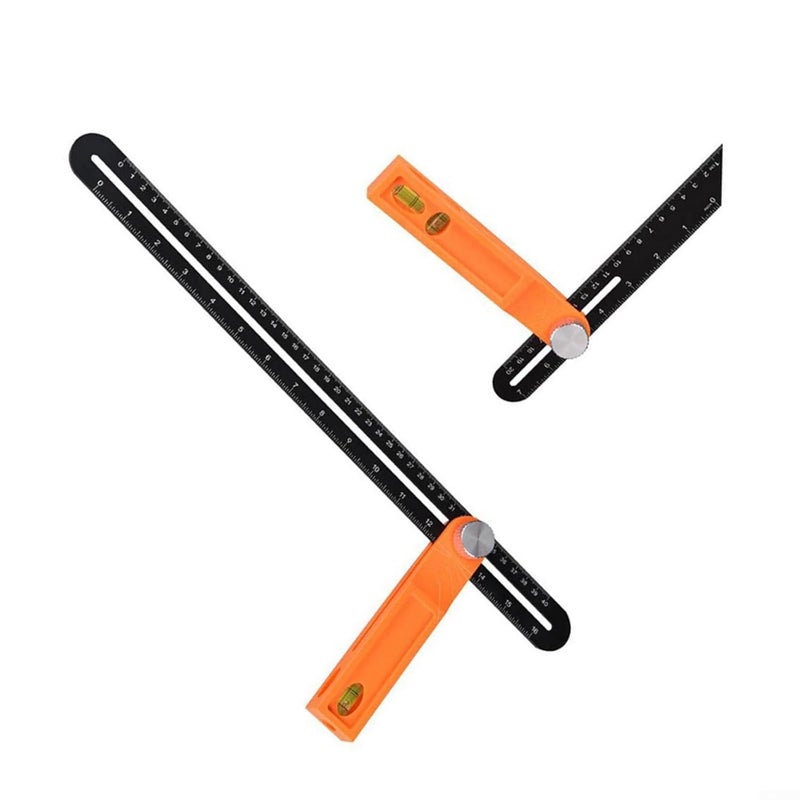 20cm Aluminum Alloy Angle Ruler Set With Tri Square Sliding T Bevel And Level Ruler - Image 5