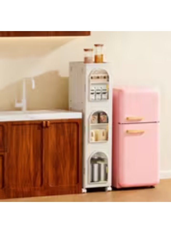 إيروريكس خزانة تخزين قابلة للطي للمساحات الضيقة بعجلات – منظم بلاستيك متحرك بمقبض للمطبخ والحمام والمكتب - Image 4