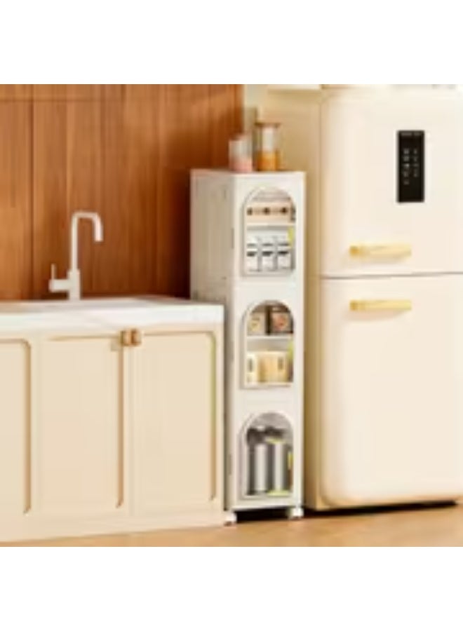 إيروريكس خزانة تخزين قابلة للطي للمساحات الضيقة بعجلات – منظم بلاستيك متحرك بمقبض للمطبخ والحمام والمكتب - Image 2