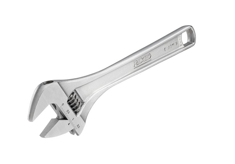 Ridgid 86917 762 Adjustable Wrench, 12-inch Adjustable Wrench for Metric and SAE, Silver, Small - Image 1