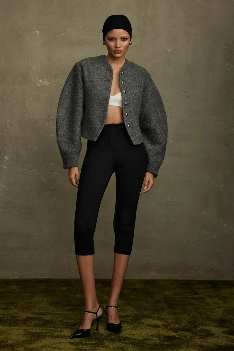 Suud Collection Smoke Gigi Waist-Fit Jacket