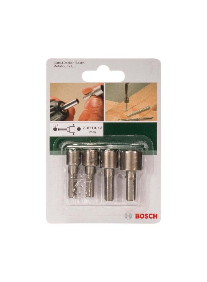 Bosch (2609255904) Socket Spanner Set with Hex Shank Arbor 4Pcs/Set - Image 2