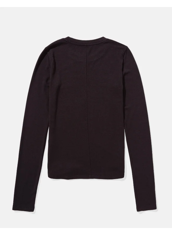 امريكان ايجل AE Long-Sleeve Long & Lean Logo Graphic Thermal T-Shirt