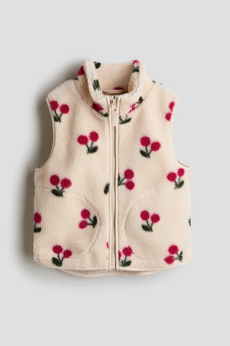 H&M Patterned teddy gilet