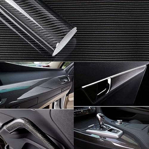 LIVECOOL Carbon Fiber Vinyl Wrap Roll 5D Glossy Car Wrap Film Featuring Bubble Free Air Release Technology, Car Moto DIY Interior Exterior (5D Carbon Fiber Vinyl, 12 X 24 Inch) - Image 2