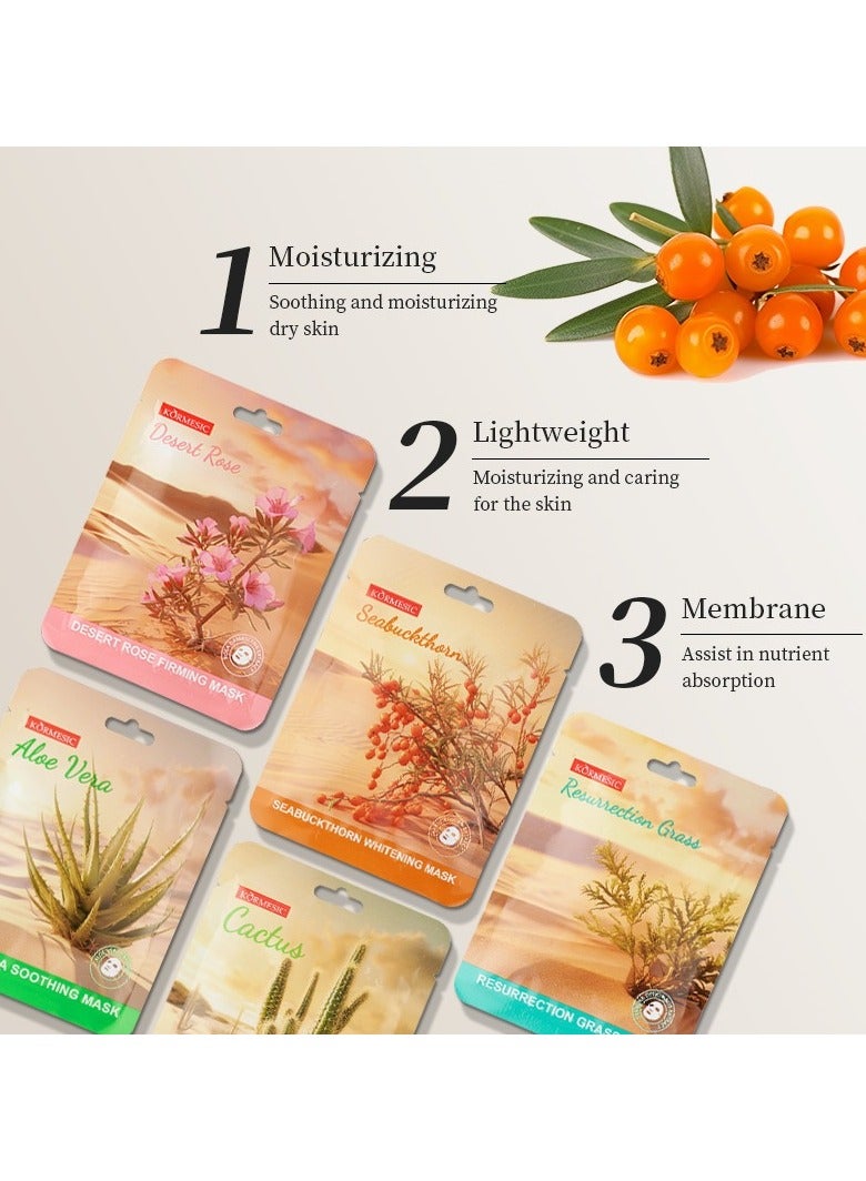 Kormesic 5 packs Aloe Vera Facial Mask 25ml - Soothing & Hydrating - Image 3