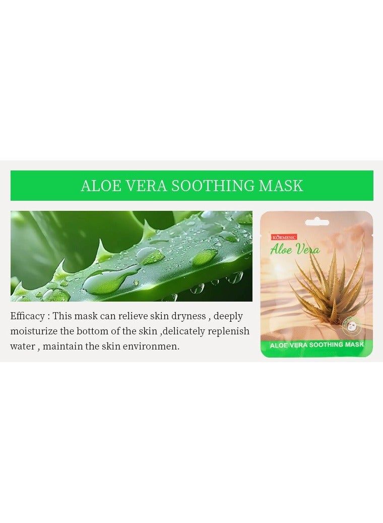 Kormesic 5 packs Aloe Vera Facial Mask 25ml - Soothing & Hydrating - Image 2