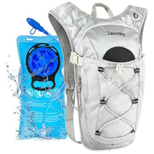 Zavothy Lightweight Hydration Backpack with 2L Water Bladder Water Backpack Hydration Pack for Cycling Running Biking Hiking Backpack Silver - Image 1