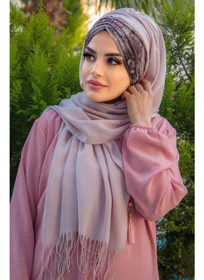 Aişe Tesettür Aisha Hijab Pleated Ready Shawl - 50601  - Image 2