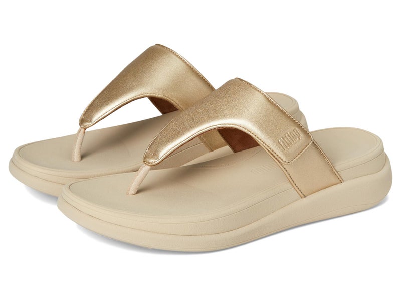 FitFlop Women's F-Mode Go Adjustable Flatform Toe-Post Sandals, Platino, 8 - Image 1