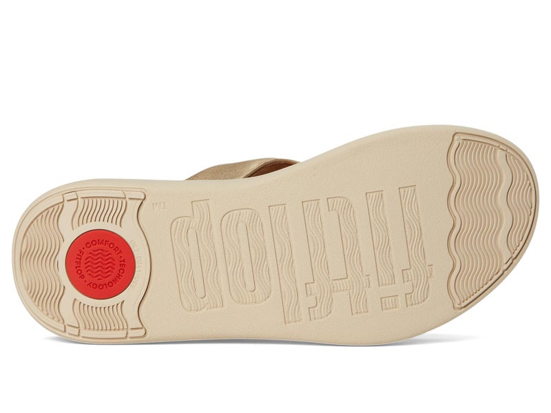 FitFlop Women's F-Mode Go Adjustable Flatform Toe-Post Sandals, Platino, 8 - Image 3