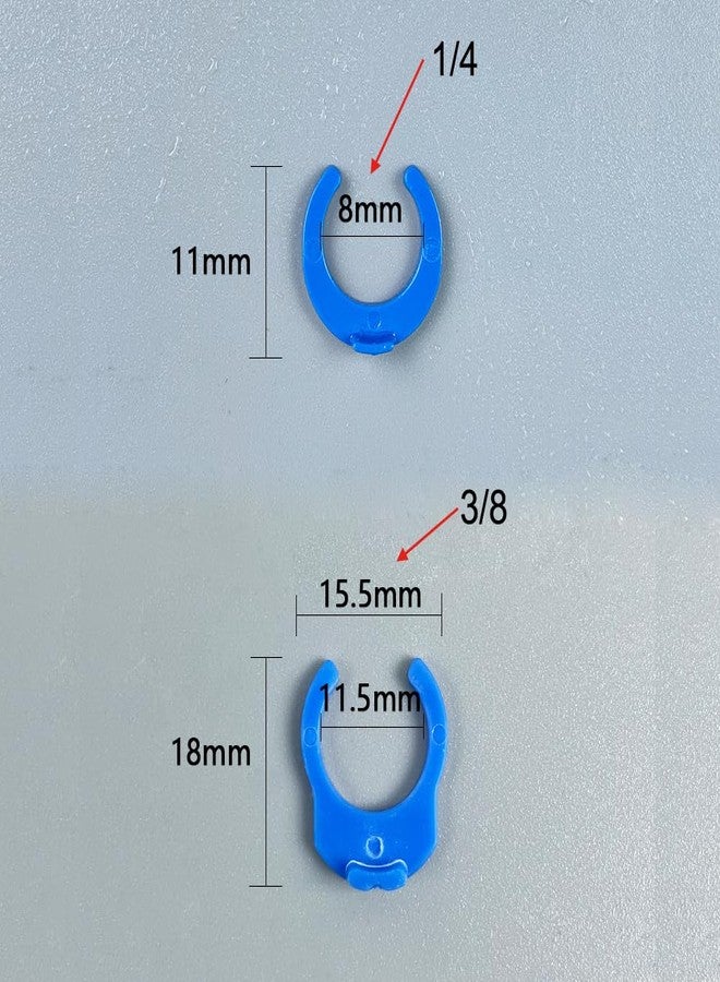 RecDec 100 Pack Quick Connect Locking Clips Replacement Blue C-Type 1/4" and 3/8" Clamps Clip for Push In to Connect Fittings Water Purifier Tube Connector RO Reverse Osmosis Water Filter System - Image 2
