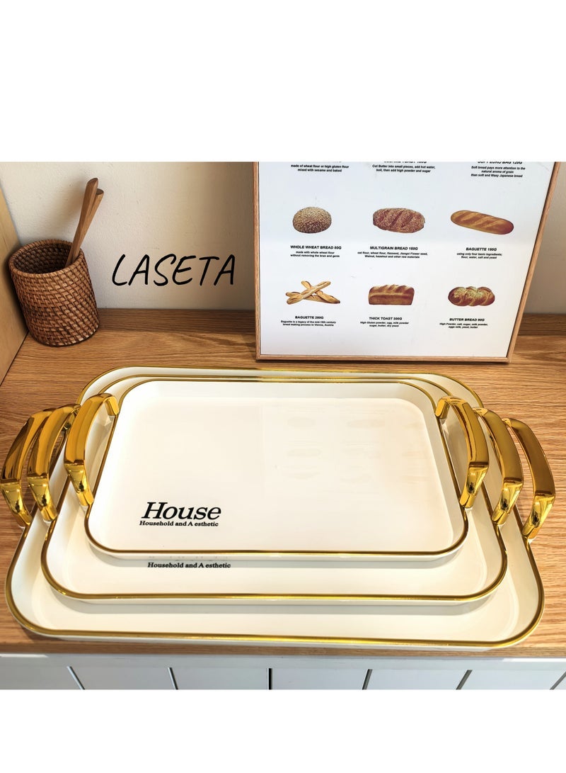 Laseta 3 Pieces Of Rectangular Trays With Hand - Image 2
