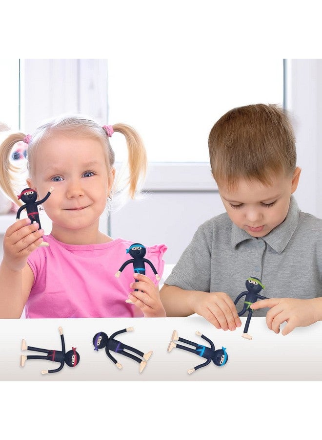 ArtCreativity مجموعة شخصيات نينجا قابلة للانحناء مكونة من 12 لعبة نينجا قابلة للانحناء للأطفال هدايا حفلات نينجا للأولاد والبنات ألعاب تخفيف التوتر للأطفال حشوات أكياس الهدايا وملء البيينات - Image 5