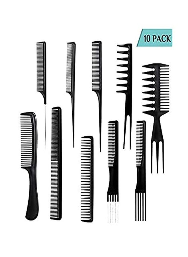 NMS TRADERS 10 Professional Multipurpose Hair Cutting Hair Style Comb Set For Salon, Hair Comb | Hair Accessories | Hair brush | Hair Cutting & Styling Comb Kit | Kangi for smooth baal | Set Of 10, Black - Image 3