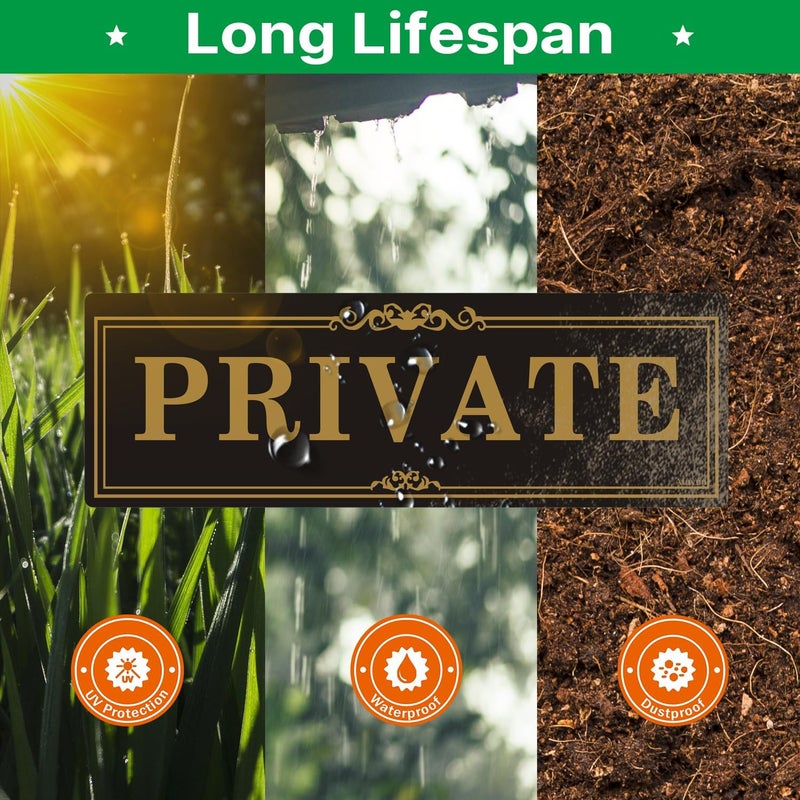 Afuven Private Signs 9 x 3 Inch Private Door Signs with 3M Self Adhesive for Office Business Restaurant Hotel Commercial Privacy Signs Easy Installation Without Any Tools, 2 Pack - Image 4
