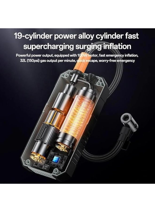Electric Air Pump - Portable & Powerful 150PSI Tire Inflator - 7800mAh Power Bank Feature - Multi-Use for Car, Bike, Ball. - Image 3