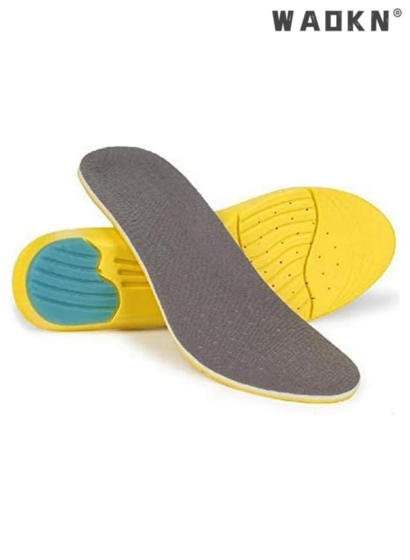 WAOKN Multifunctional Sports Insoles with Height-Increasing Design, Suitable for Shoes Size 41 to 45, with Shock-Absorbing Cushion Layer for Improved Walking Experience，Height Increase Insoles Soft Memory Foam Shoe Insoles for Men and Women,Comfort Heel Lift Insoles,Breathable,Shock Absorption,Heel Cushion - Image 3