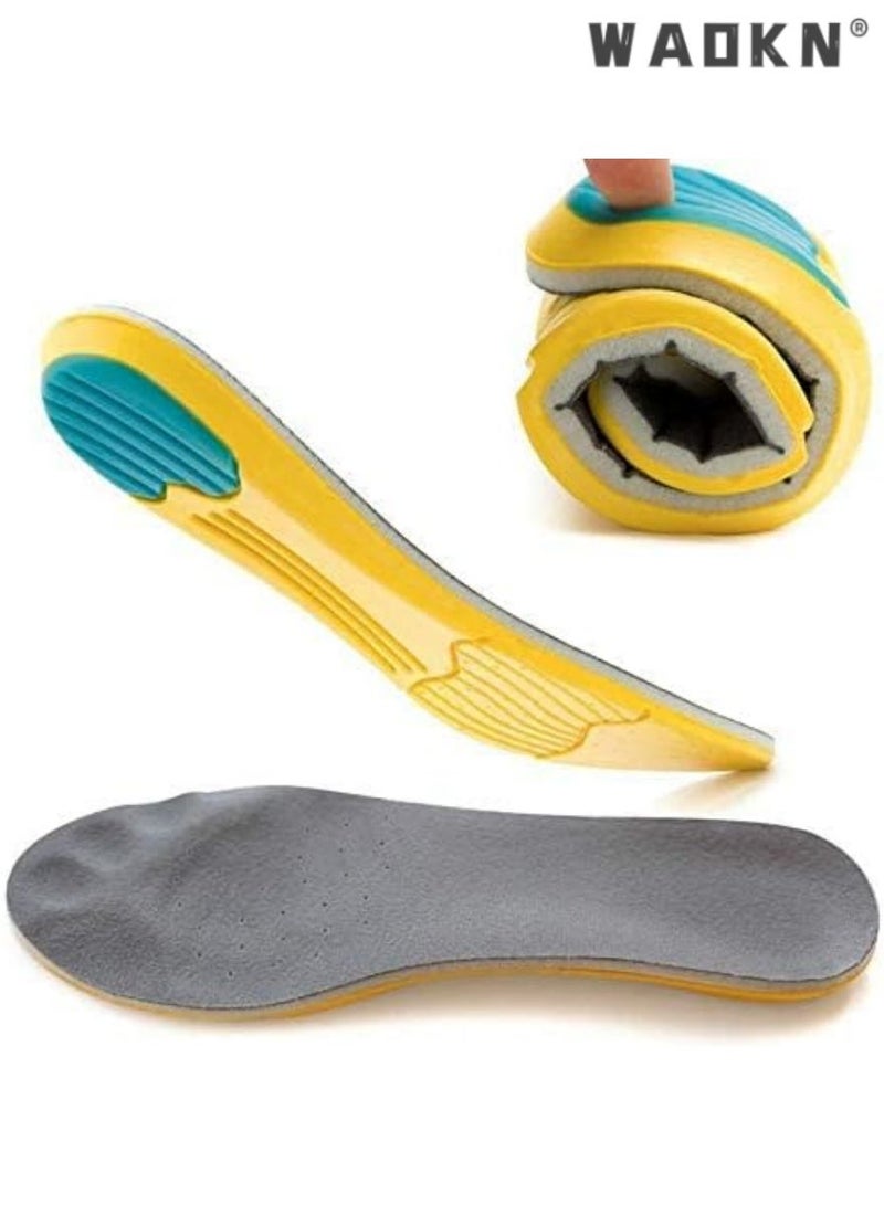 WAOKN Multifunctional Sports Insoles with Height-Increasing Design, Suitable for Shoes Size 41 to 45, with Shock-Absorbing Cushion Layer for Improved Walking Experience，Height Increase Insoles Soft Memory Foam Shoe Insoles for Men and Women,Comfort Heel Lift Insoles,Breathable,Shock Absorption,Heel Cushion - Image 2