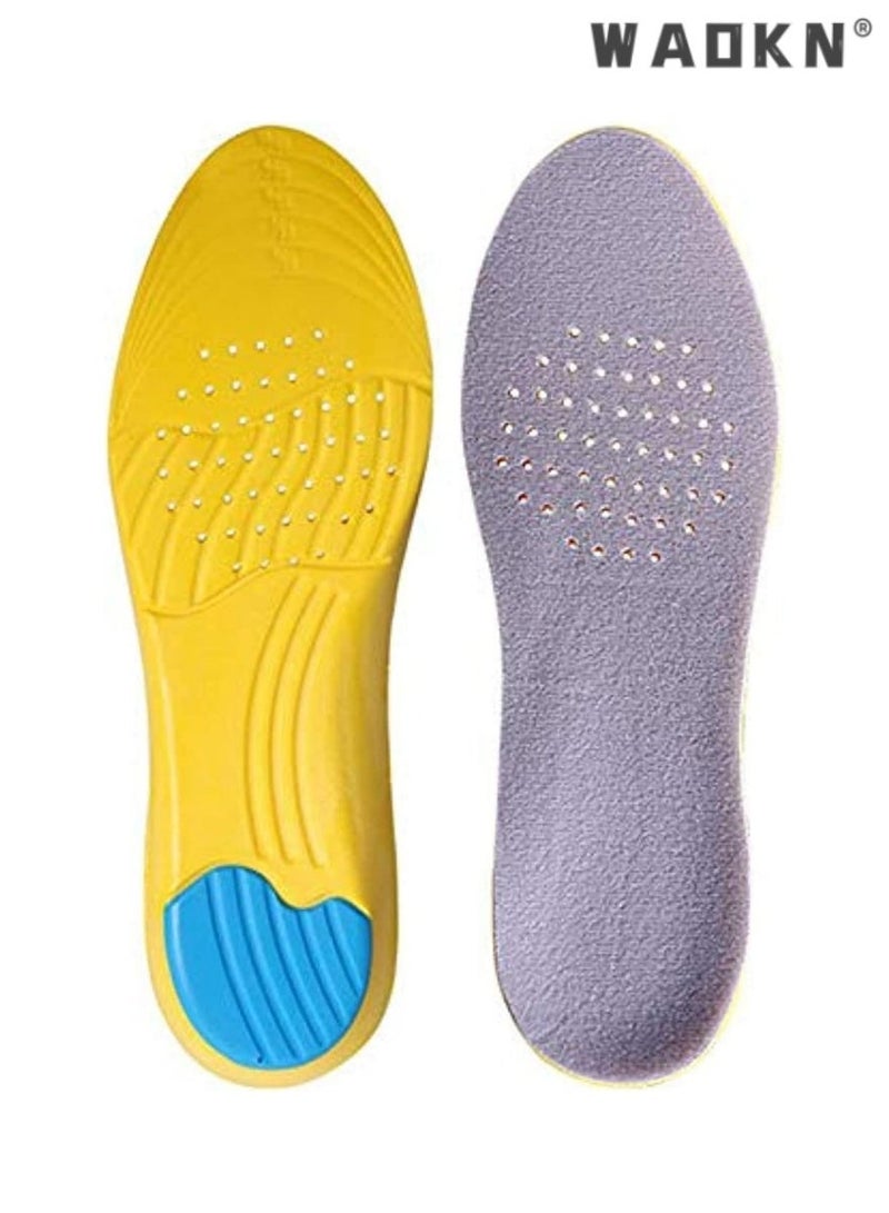 WAOKN Multifunctional Sports Insoles with Height-Increasing Design, Suitable for Shoes Size 41 to 45, with Shock-Absorbing Cushion Layer for Improved Walking Experience，Height Increase Insoles Soft Memory Foam Shoe Insoles for Men and Women,Comfort Heel Lift Insoles,Breathable,Shock Absorption,Heel Cushion - Image 1
